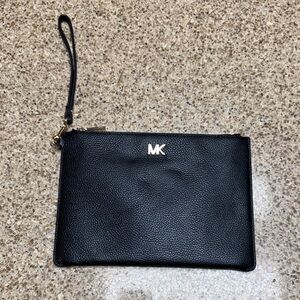 Michael Kors Black Pebbled Leather Wristlet